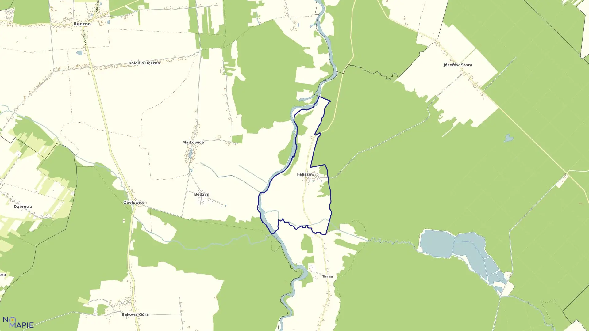 Mapa obrębu FALISZEW w gminie Przedbórz