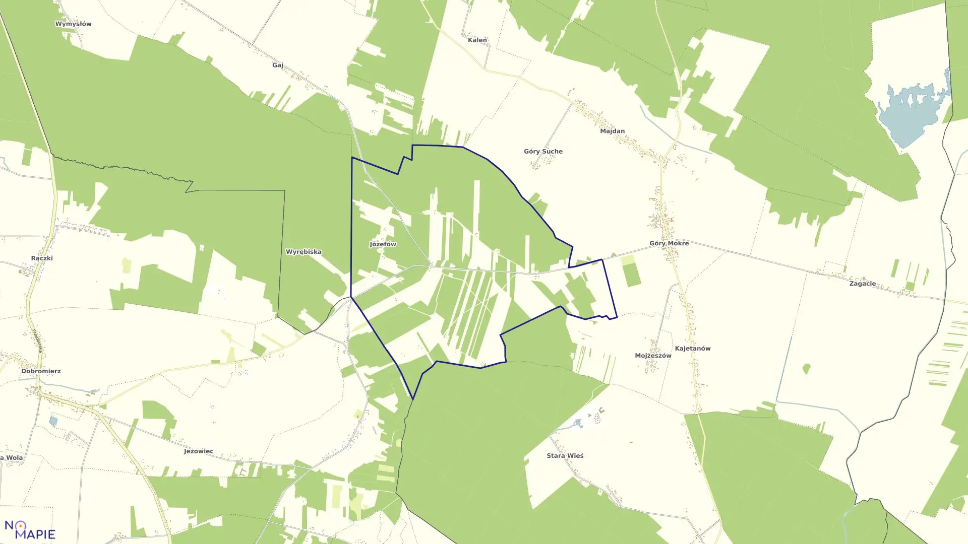 Mapa obrębu JÓZEFÓW w gminie Przedbórz