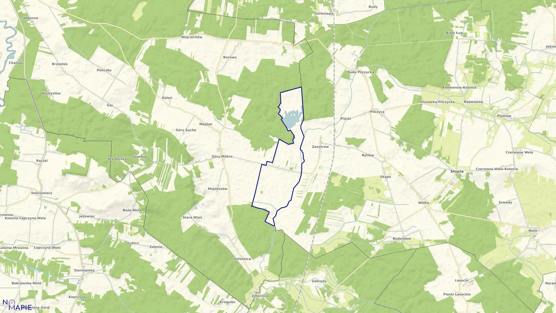 Mapa obrębu ZAGACIE w gminie Przedbórz